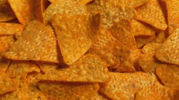 Tortilla Chips Roterande Skål — Stockvideo