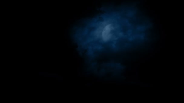 Moon Comes Afară Dark Clouds — Videoclip de stoc