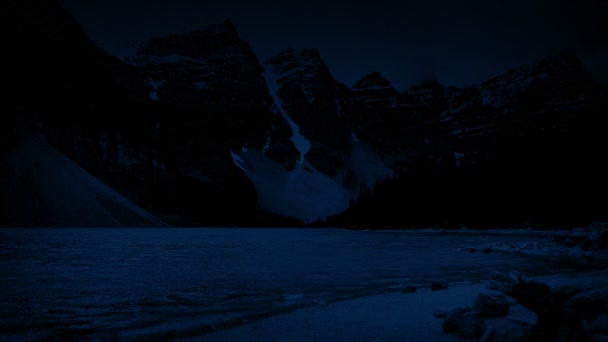 Meer Mountain Wilderness Nachts Schoten — Stockvideo