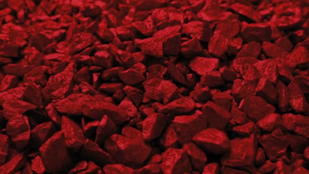 Red Mineral Ore Moving Shot — Stock Video