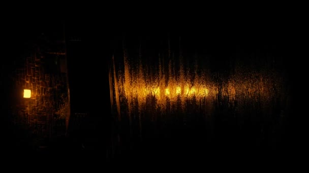 雨夜建筑灯饰 组合元素 — 图库视频影像