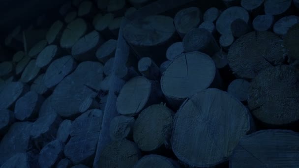 Descendre une grosse pile de grumes la nuit 