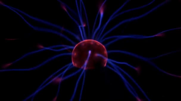 Orbe Eletricidade Esfera Plasma Escuridão — Vídeo de Stock