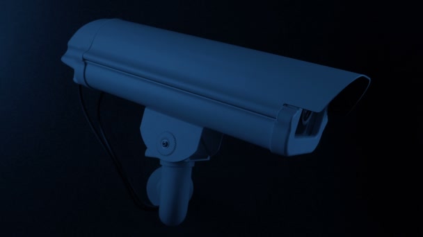 Parlayan Işıkla Karanlıkta Cctv Tarafı Görünümü — Stok video