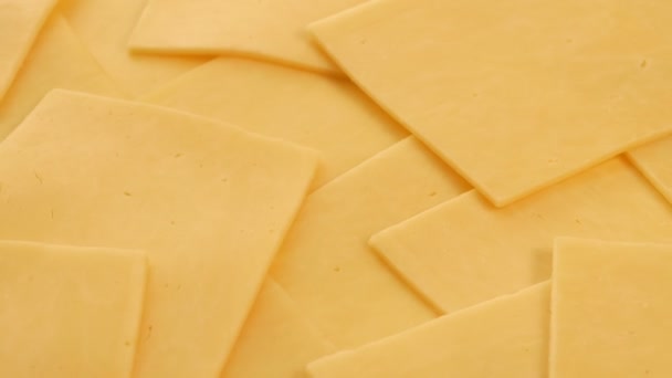 Feldolgozott Red Cheese Szeletek Mozgó Lövés — Stock videók