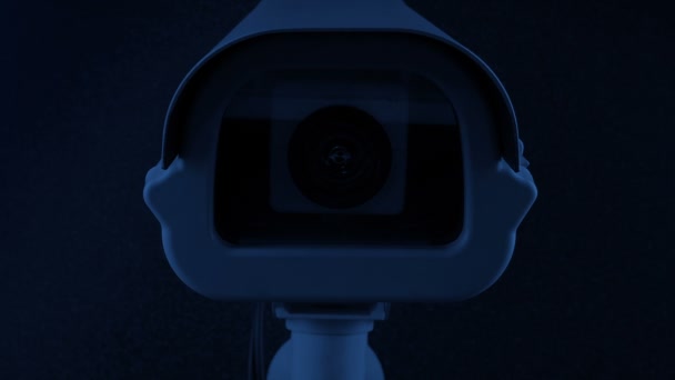 Kamera Cctv Kayıt Gece Cephesi Görüntüsü Kapanış — Stok video