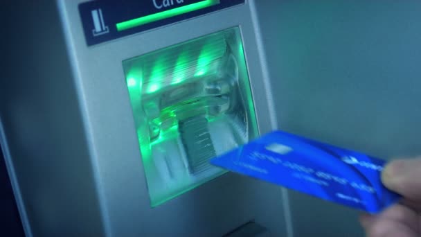 Atm Qualquer Moeda Retirando Sequência Caixa Vários Ângulos — Vídeo de Stock