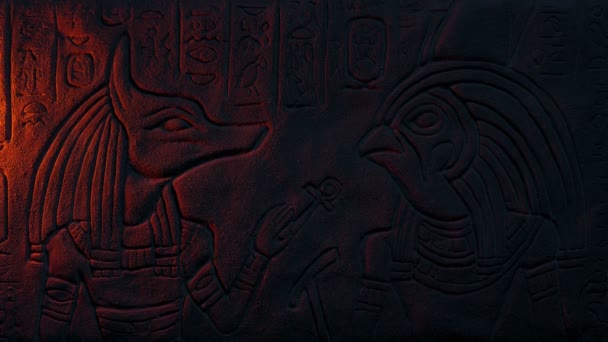 Arte Mural Ilumina Dentro Pirámide — Vídeo de stock