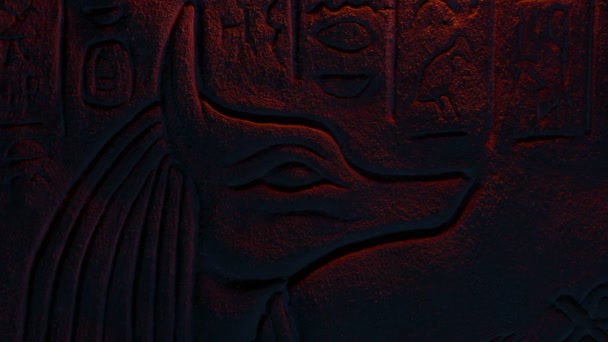 Αιγυπτιακή Jackal Headed Θεότητα Στο Φως Της Φωτιάς — Αρχείο Βίντεο