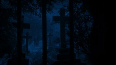 Geceleyin Mezarlık Railings 'i geçiyoruz.