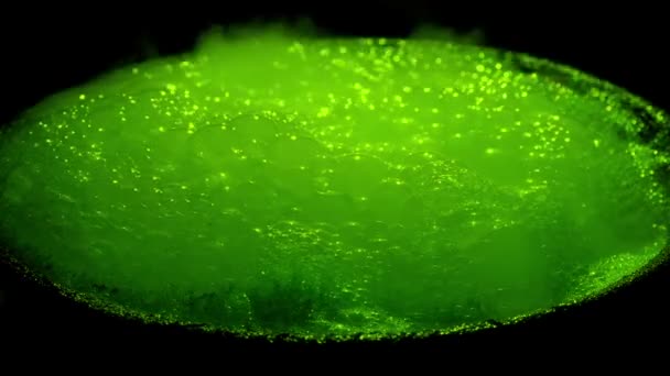 Green Bubbling Cauldron Closeup — Stock Video