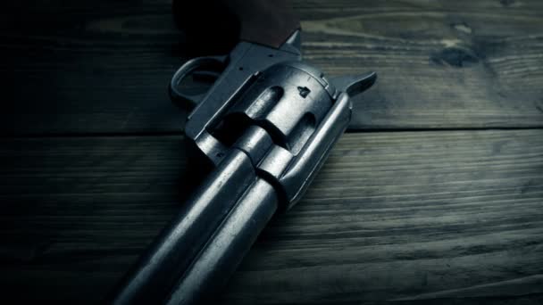 Seis Tirador Pistola Mesa — Vídeos de Stock