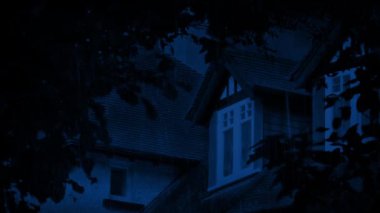 Geceleri çatıdaki pencereye yağmur yağıyor.