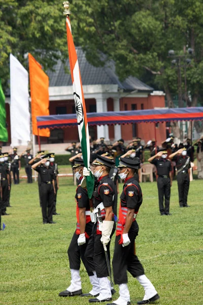 Dehradun Uttarakhand India Agosto 2020 Ima Repartiendo Cadetes Desfile Marchando — Foto de Stock