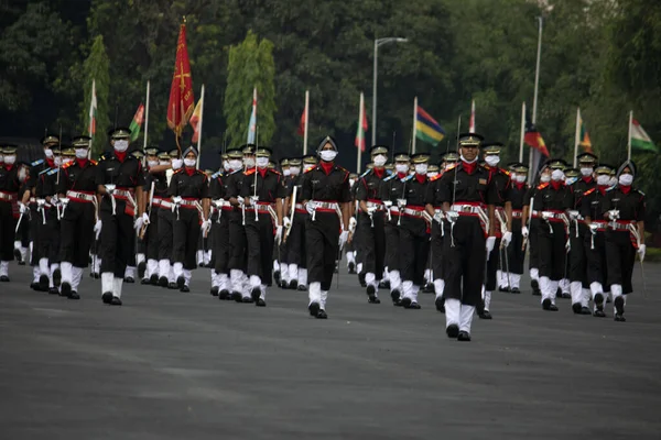 Dehradun Uttarakhand India Agosto 2020 Ima Desfilando Covid Shadow Cadetes — Foto de Stock