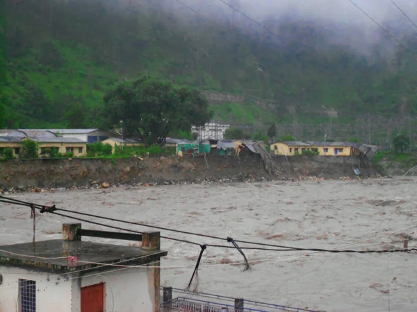 Indiai Katasztrófa Heves Esőzés Áradást Okoz Sok Életet Károsít Felhőszakadás — Stock Fotó