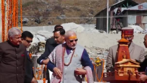 Ruderparyag Uttarakhand India Oktober 2017 India Premier Narendra Damodardas Modi — Stockvideo