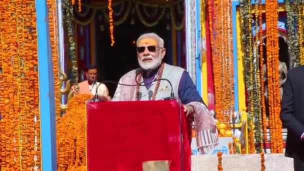 Ruderparyag Uttarakhand India Octubre 2017 Primer Ministro Indio Narendra Damodardas — Vídeos de Stock