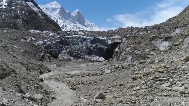 Gangotri Glacier Nature Beauty Which Located Uttarakhand India Glacier Primary — Stock Video