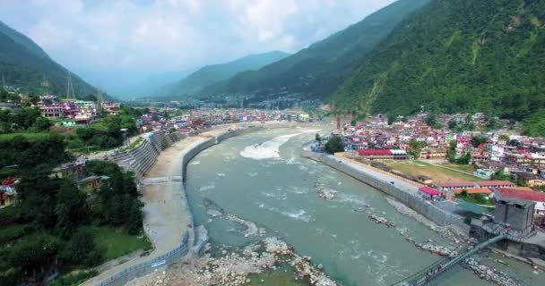 Belle Nature Tournage Une Ville Uttarakhand Dans Uttarkashi Inde Entourée — Video