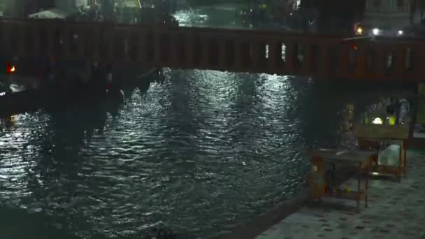 Vue Nuit Har Pauri Haridwar Uttarakhand Inde Foule Pont Rivière — Video