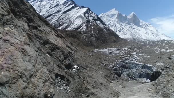 Gomukh Gaumukh Uttarakhand Indiagomukh Capolinea Muso Del Ghiacciaio Gangotri Sorgente — Video Stock