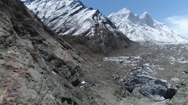 Gomukh Gaumukh Uttarakhand Indiagomukh Término Hocico Del Glaciar Gangotri Fuente — Vídeos de Stock