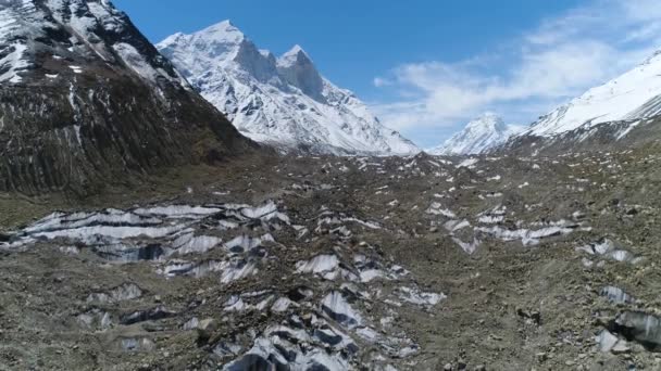 Gomukh Gaumukh Uttarakhand Indiagomukh Terminus Snout Gangotri Glacier Source Bhagirathi — Stock Video