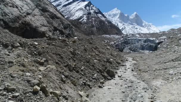 Gomukh Eller Gaumukh Uttarakhand Indiagomukh Terminus Eller Snude Gangotri Glacier – Stock-video