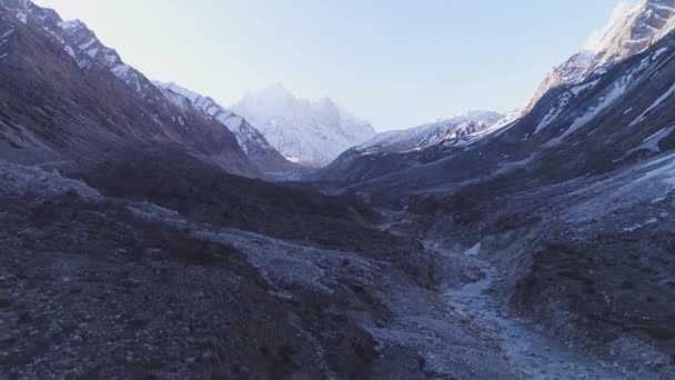 Gomukh Gaumukh Uttarakhand Indiagomukh Terminus Snout Gangotri Glacier Source Bhagirathi — Stock Video