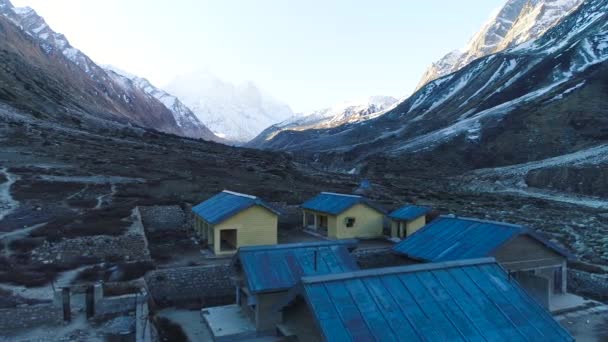 Gomukh Gaumukh Uttarakhand Indiagomukh Het Eindpunt Snuit Van Gangotri Gletsjer — Stockvideo