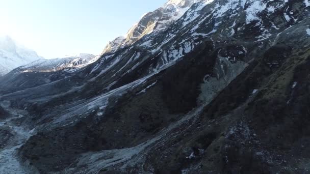Gomukh Eller Gaumukh Uttarakhand Indiagomukh Ändstationen Eller Nosen Gangotri Glaciären — Stockvideo