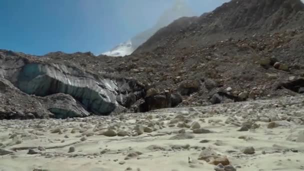 Pohled Gangotri Gaumukh Trek Ukazuje Trekkers Trek Vás Zavede Gomukhu — Stock video