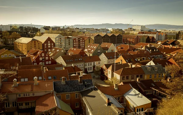 Panoramę Miasta Trondheim Norwegia — Zdjęcie stockowe