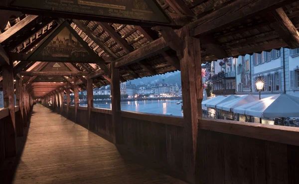 Puente Capilla Lucerna Suiza — Foto de Stock