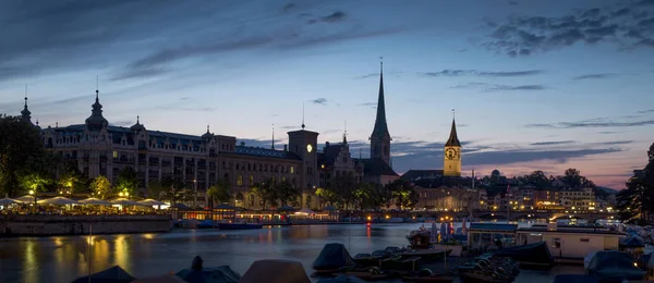 Zurich Por Noche Suiza — Foto de Stock