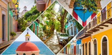 Collage of Old San Juan in Puerto Rico clipart