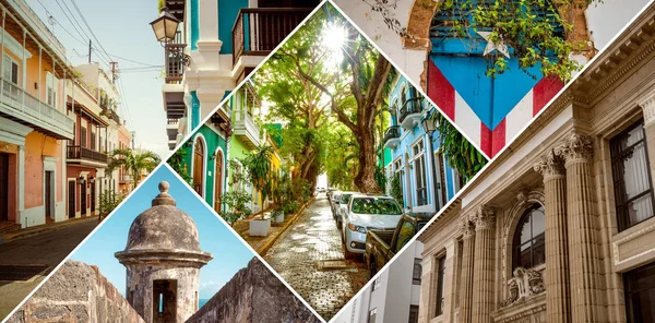 Collage Gamla San Juan Puerto Rico — Stockfoto