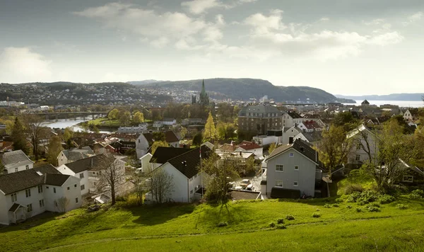 Antenowe panorama miasta Trondheim, Norwegia — Zdjęcie stockowe