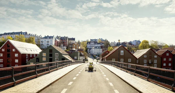 Panorama de la vieille ville de Trondheim, Norvège — Photo