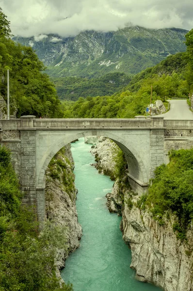 Napoleon-Brücke bei Kobarid, Slowenien — Stockfoto