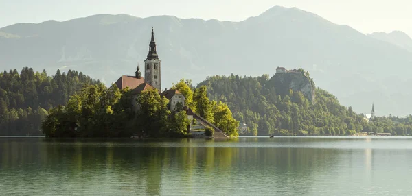 Panorama do lago Bled na Eslovénia — Fotografia de Stock