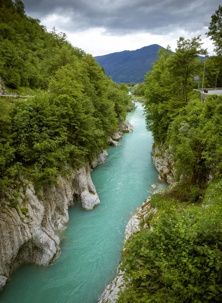 Soca rivier in Slovenië — Stockfoto