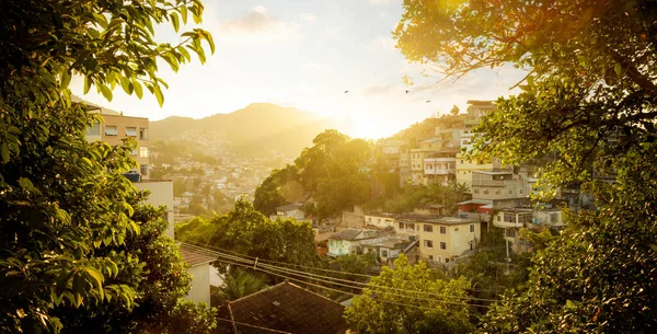 Favela Atardecer Río Janeiro Brasil — Foto de Stock