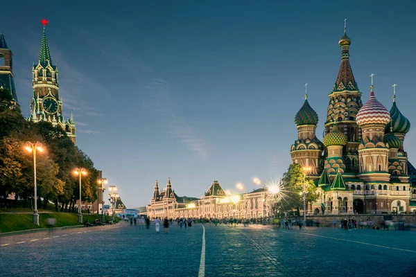 Piazza Rossa Nella Città Mosca Notte Russia — Foto Stock