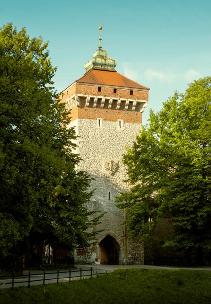 Florian Gate Cracóvia Cidade Velha Polônia — Fotografia de Stock