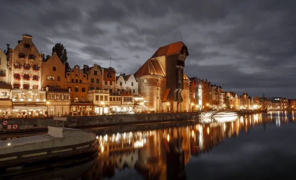 Gdansk Poland October 2020 Old Town Gdansk City Crane Motlawa — Stock Photo, Image