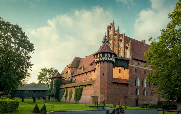 Medeltida Teutonic Slott Malbork Polen — Stockfoto