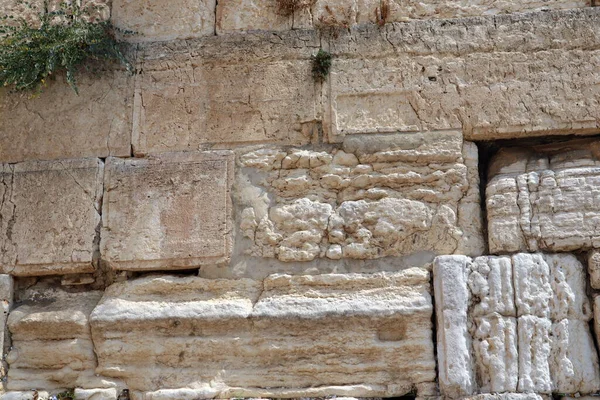 Las Antiguas Piedras Enormes Pared Occidental Jerusalem También Llamado Kotel — Foto de Stock