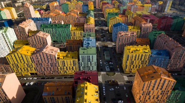 Belas Casas Coloridas Kiev Ucrânia Uma Grande Altura — Fotografia de Stock